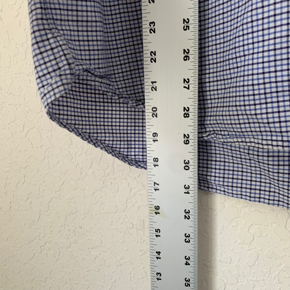 Ralph Lauren Button Shirt Mens XL Blue Check Flesh Pony Short Sleeve Career Work - Picture 6 of 7